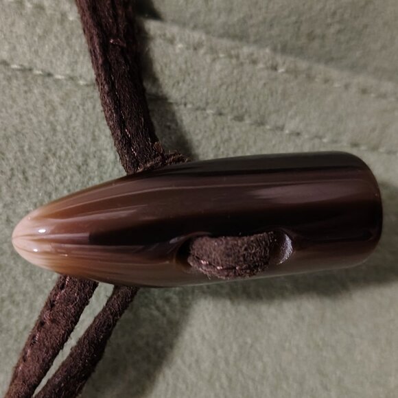 GAP Olive Green Cropped Style Wool Blend Horn Button Toggle Coat Jacket - Picture 5 of 8